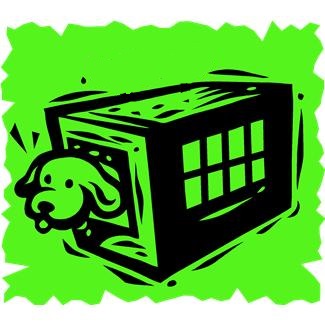 dog in crate clip art